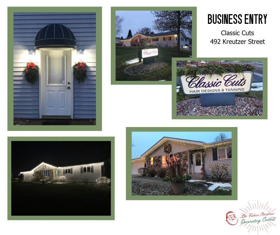 A collage of pictures of a house and a business entry sign