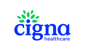 A blue and green logo for cigna healthcare