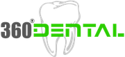 A logo for a dental office with a tooth and the words `` 360 dental ''.