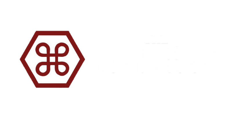 A dark red hexagonal icon with a white looped knot symbol inside, positioned to the left of obscured white text.