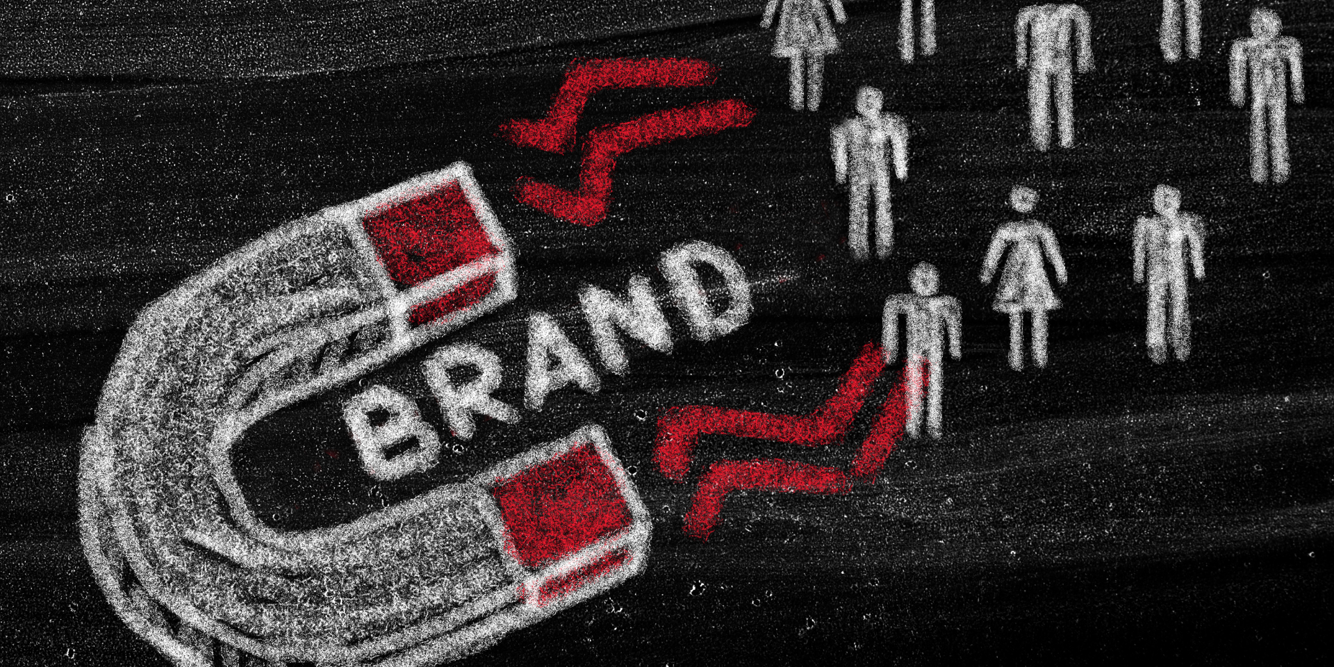 A chalk drawing on a dark background showing a magnet labeled