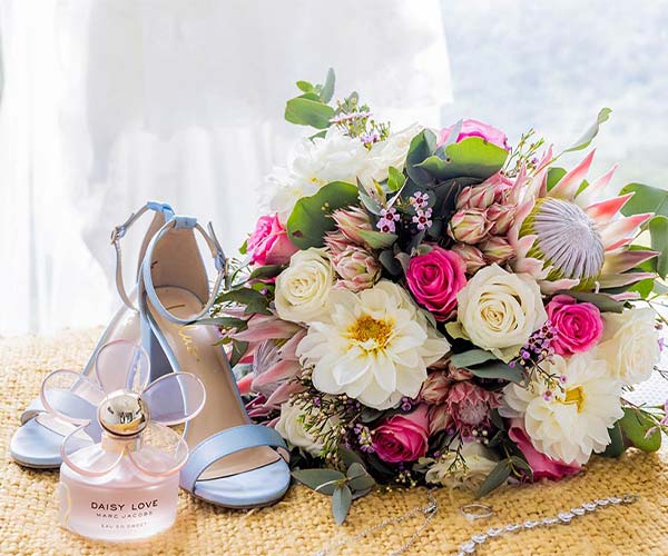 Wedding Bouquet and Shoes