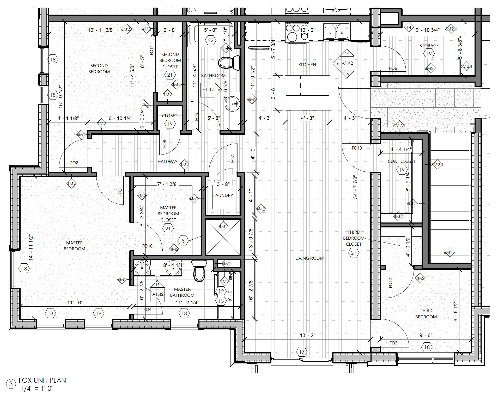 The Fox Two Bedroom Two Bathroom Floor Plan