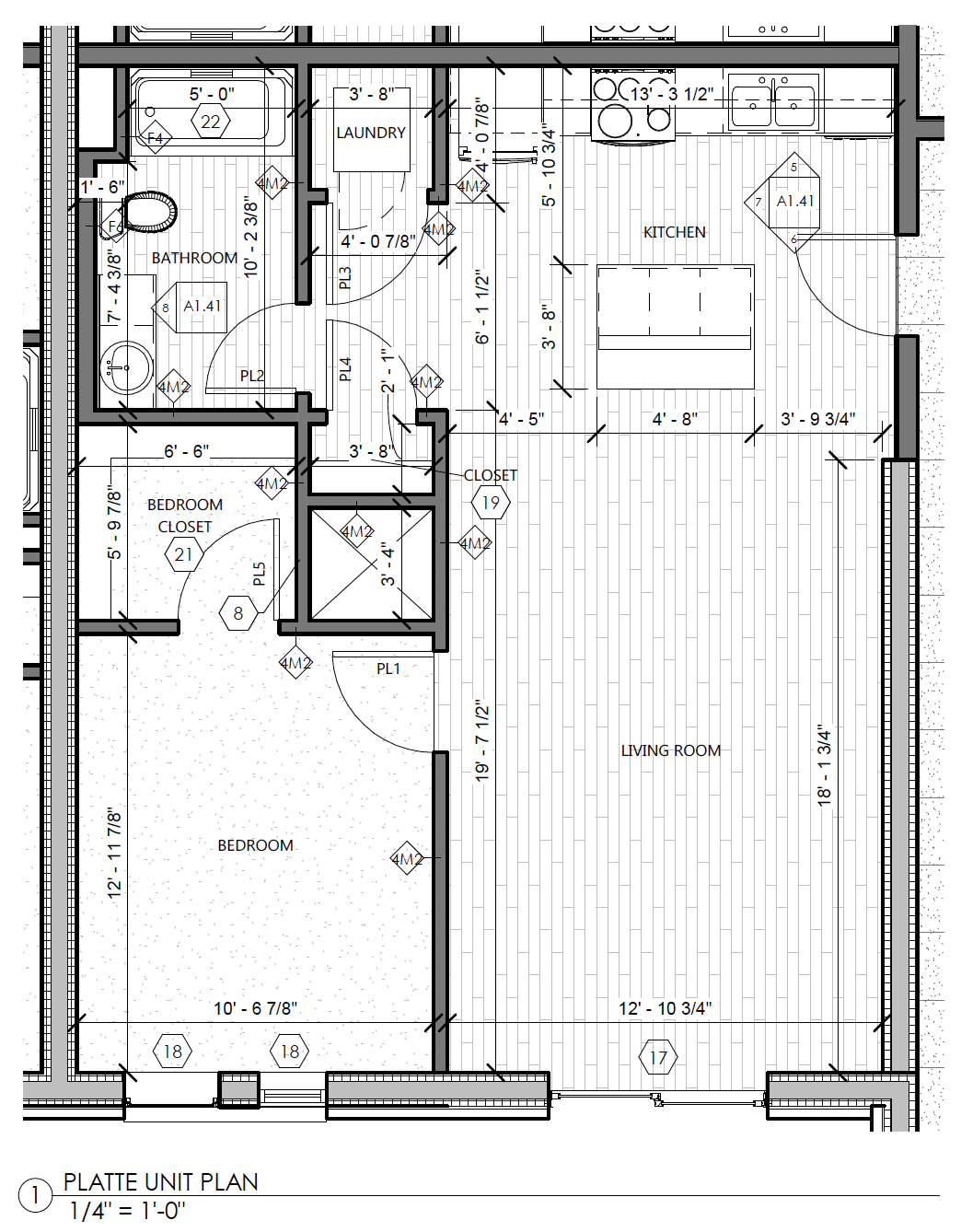 The Platte One Bedroom One Bathroom Floor Plan