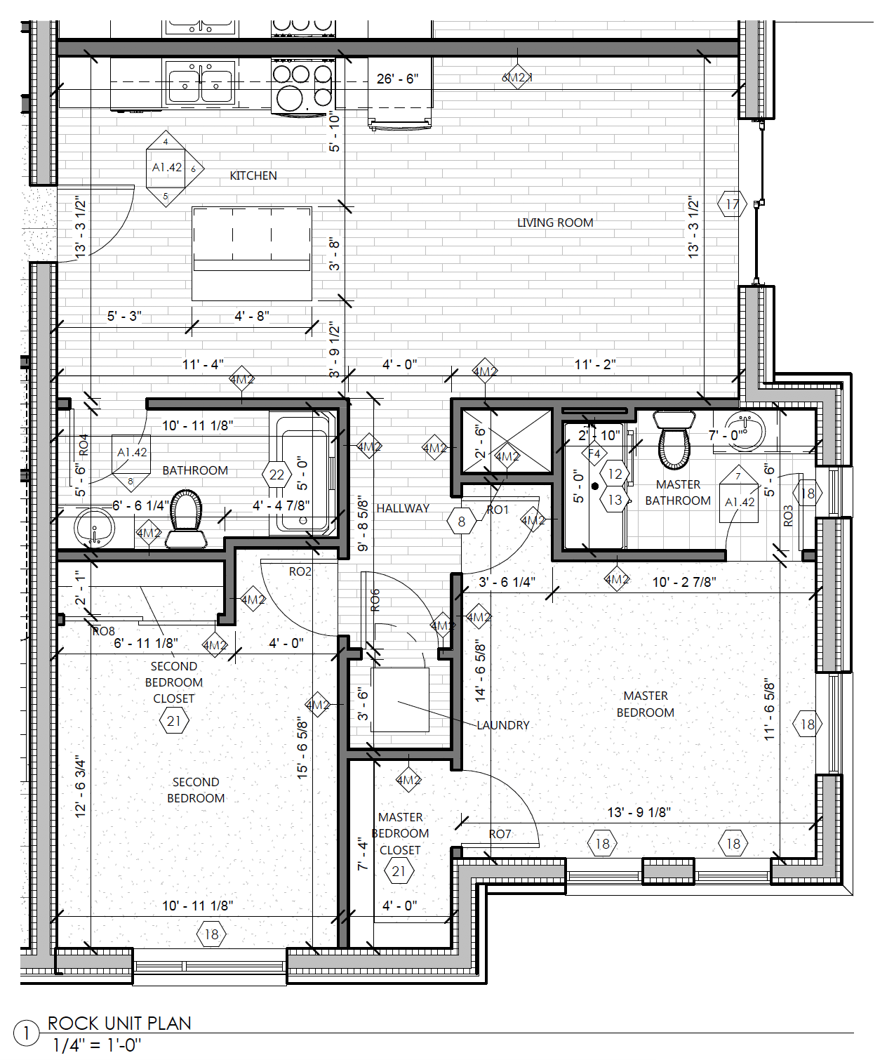 The Rock Two Bedroom Two Bathroom Floor Plan