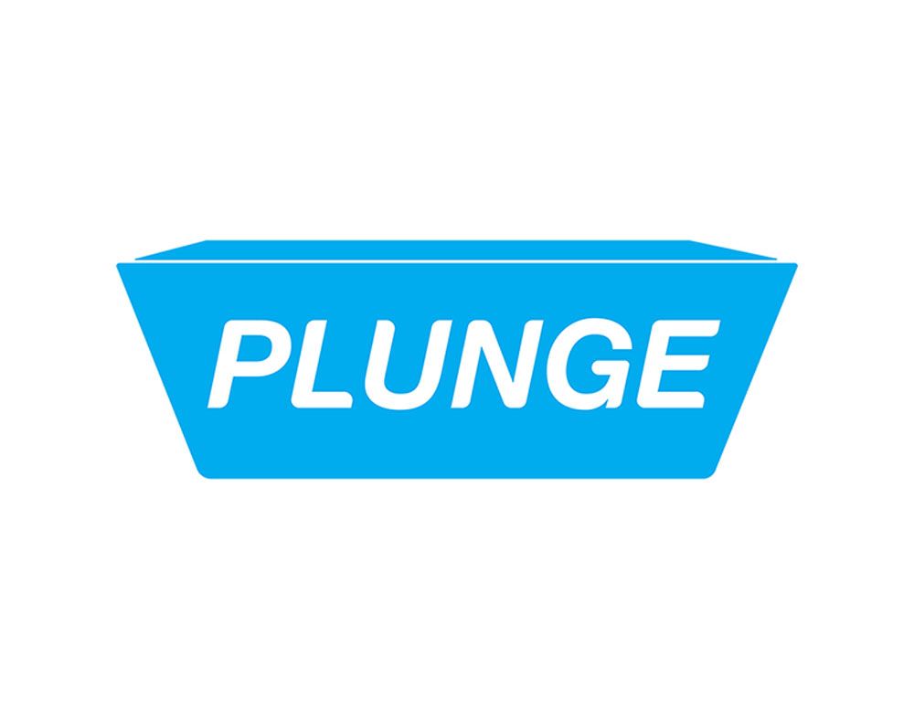 A blue plunge logo on a white background.