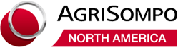 A logo for agrisompo north america with a red circle in the middle.