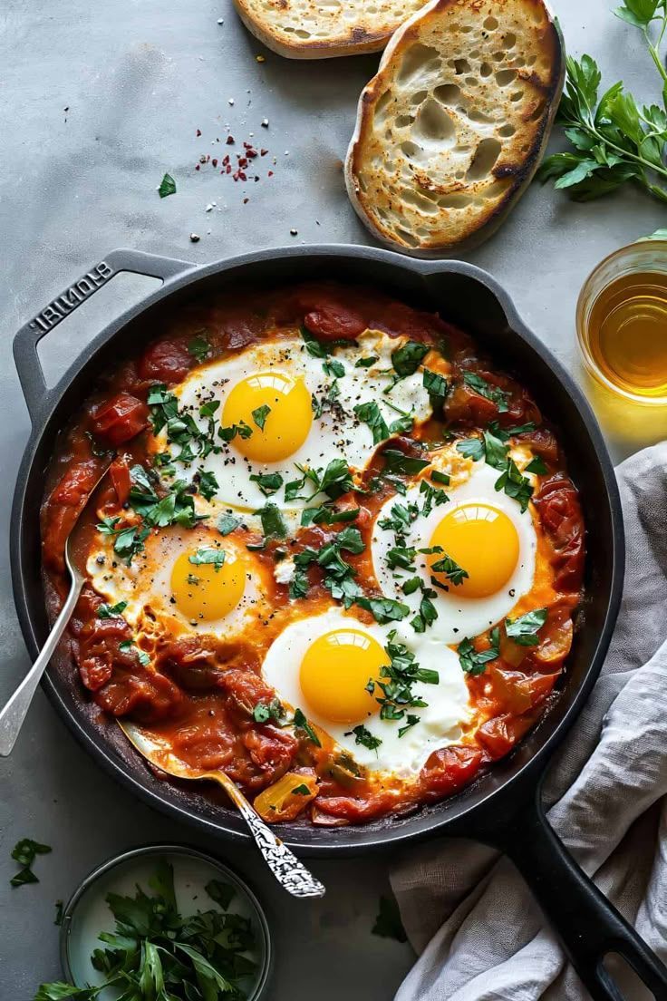Karaye Tukham served at TEMORIAN restaurant - perfectly cooked eggs nestled in a sizzling pan of rich tomato sauce , garnished with fresh herbs for a hearty and flavorful breakfast. Karaye Tukham served at TEMORIAN restaurant - perfectly cooked eggs nestled in a sizzling pan of rich tomato sauce , garnished with fresh herbs for a hearty and flavorful breakfast.
