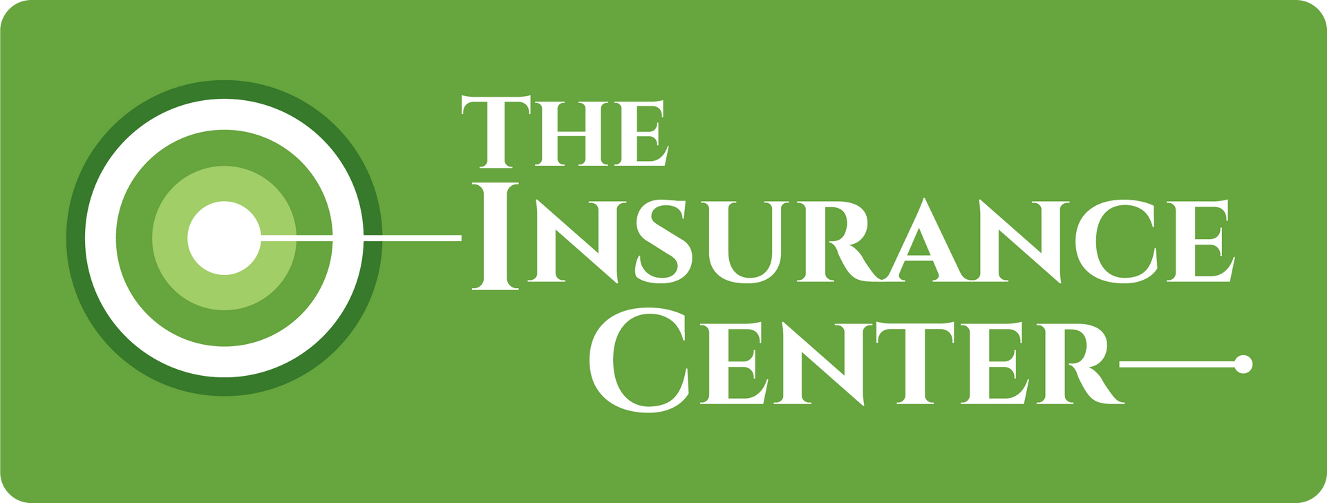 The Insurance Center logo featuring a green bullseye icon to the left of the text on a green background.