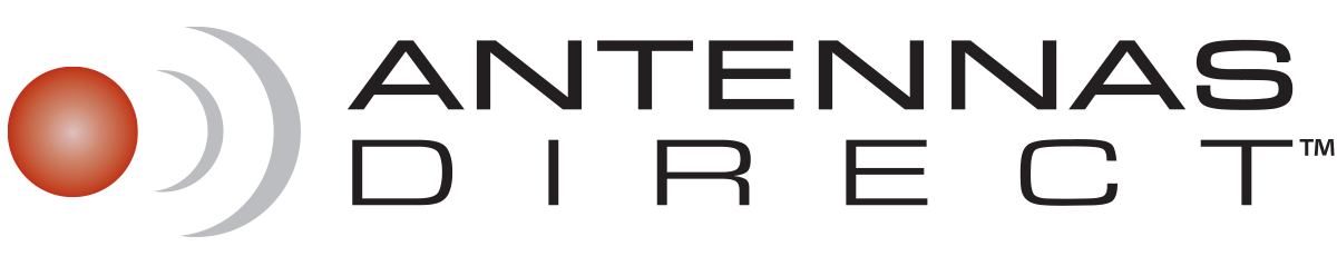 Antennas direct logo with a red circle in the middle