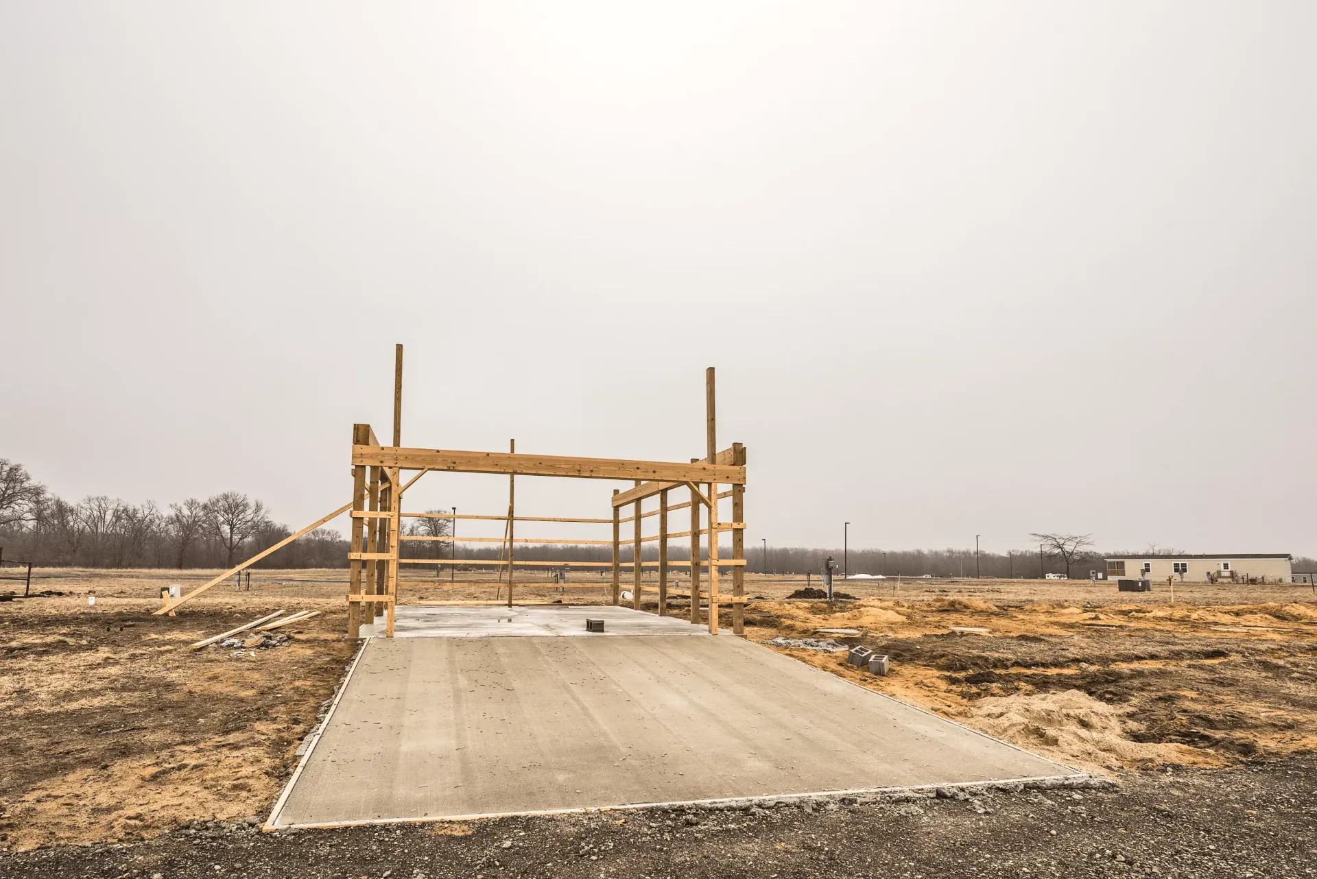 driveway design with ornamental grass and concrete pavers