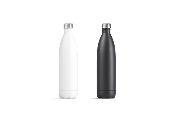 Blank white and black thermal sport bottles