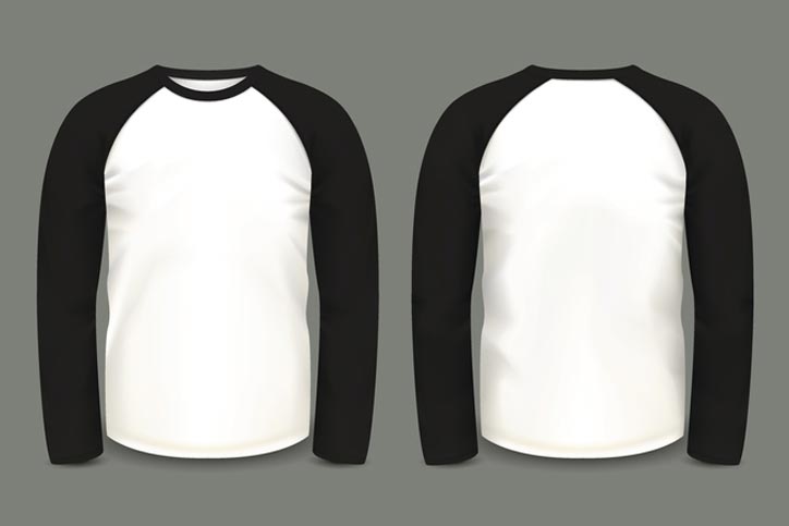 Men's black raglan sweatshirt long sleeve