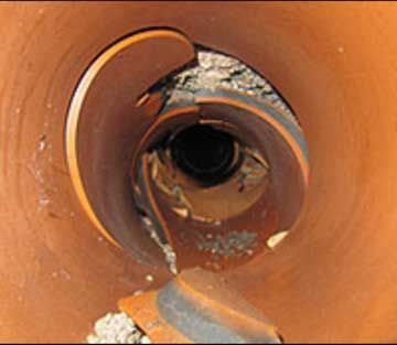 Collapsed drain pipe