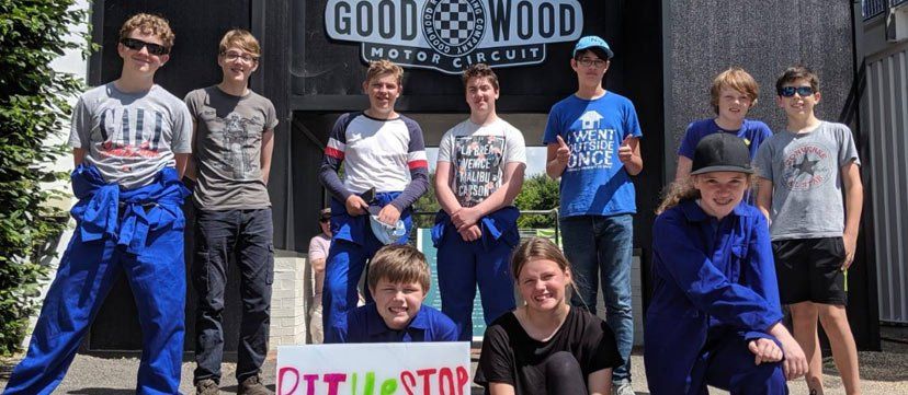 Students at Goodwood Greenpower Race