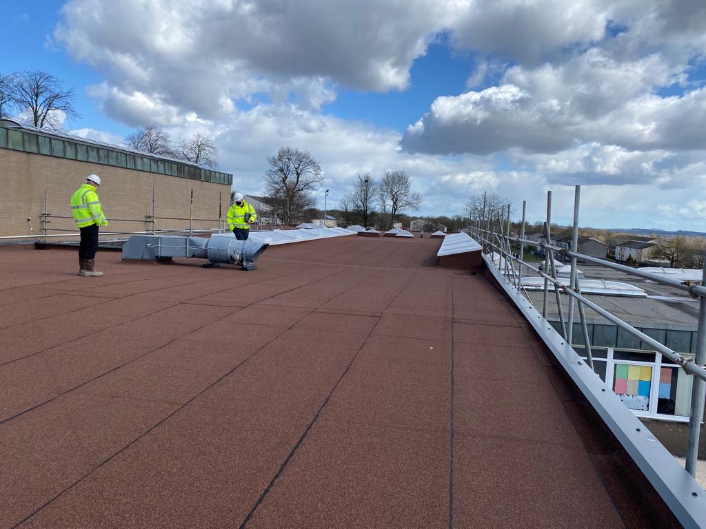 Large commercial roofing project