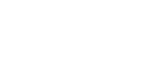 Plaza Apartments logo - footer, go to homepage