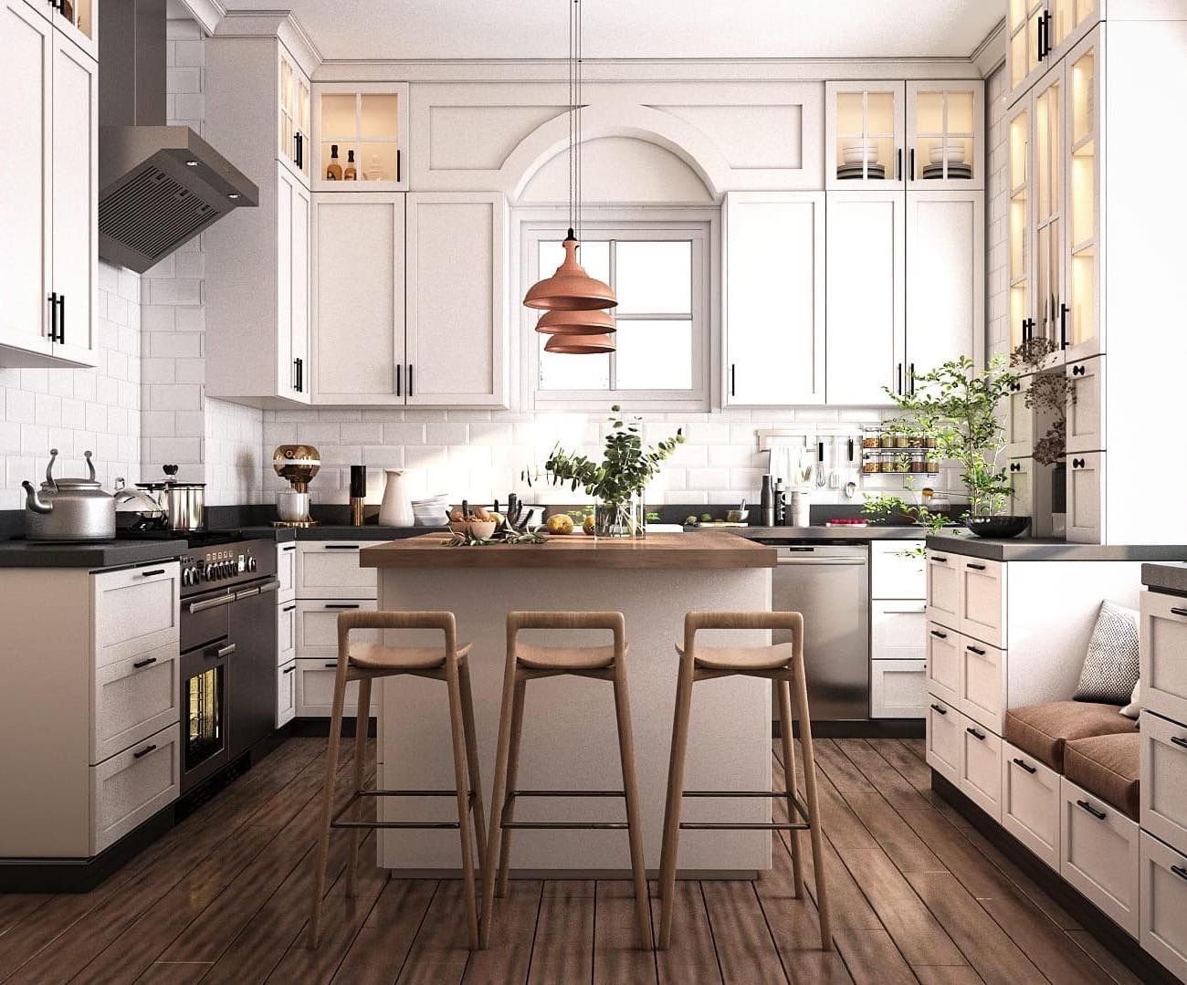 Woman in straw hat smiles, holding wine glass near a lake.