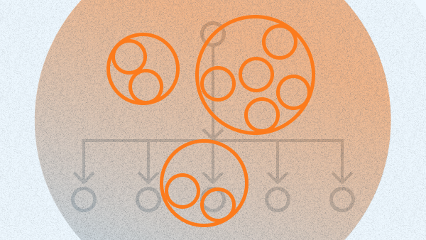 Ein Diagramm aus Kreisen mit Pfeilen, die in verschiedene Richtungen zeigen