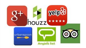 Images of reviews management icons