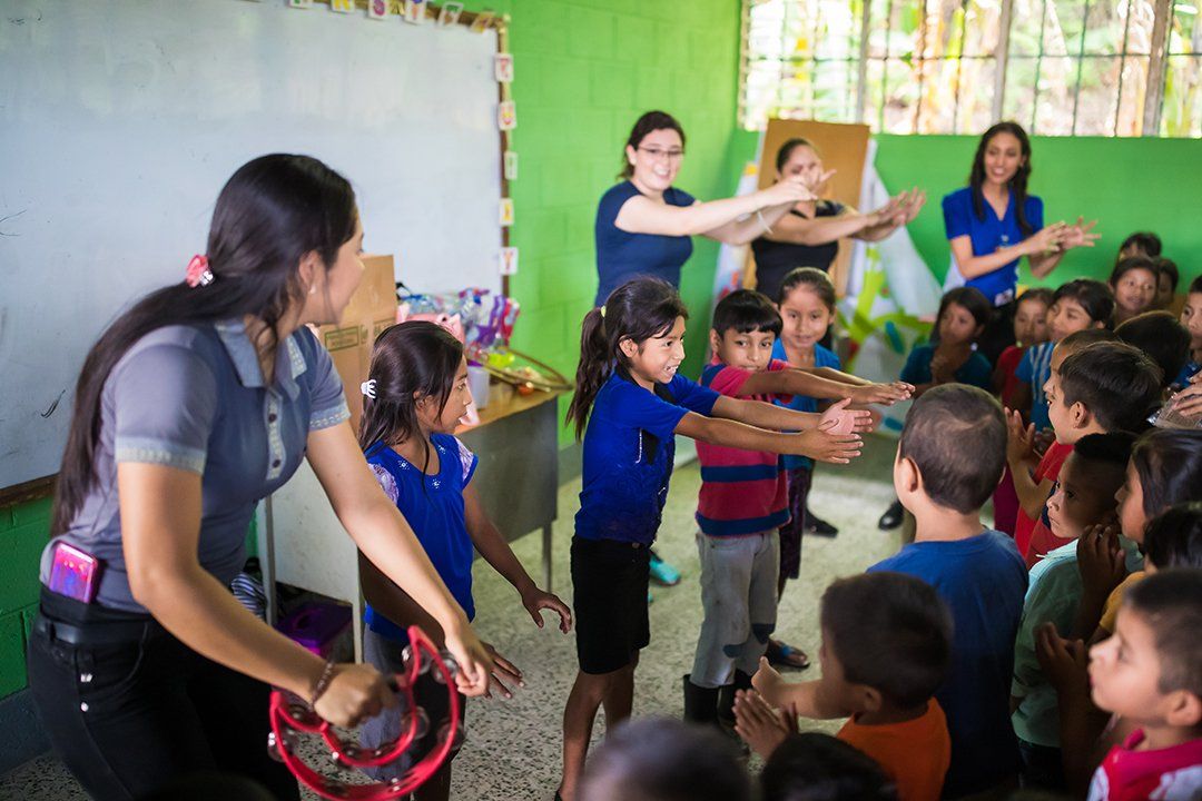 Children with Volunteers