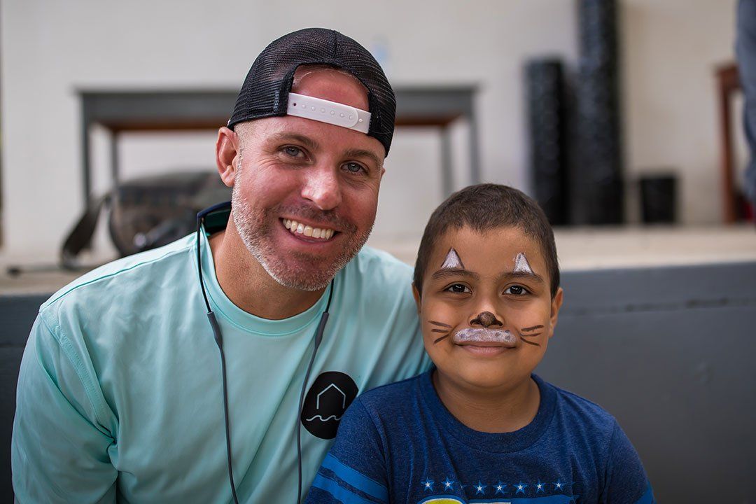 Volunteer with Child