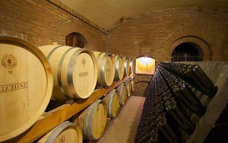Cantina con botti di vino
