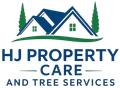 Logo for HJ Property Care: Blue roofed houses with green trees, blue text "HJ Property Care" and green "CARE" on a white background.