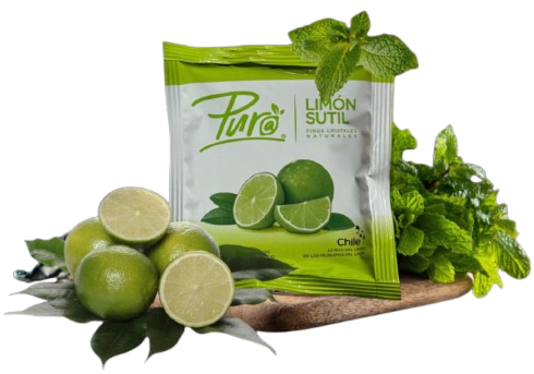 Paquete de mezcla de bebida de lima con limas y menta.