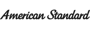 Logo American Standard en texte cursif noir.