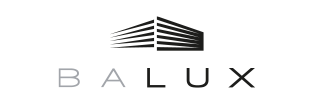 Logo : texte « BALUX » sous une icône de bâtiment stylisée.