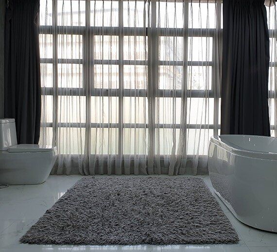 Bathroom Curtain — Curtains in Lismore, NSW