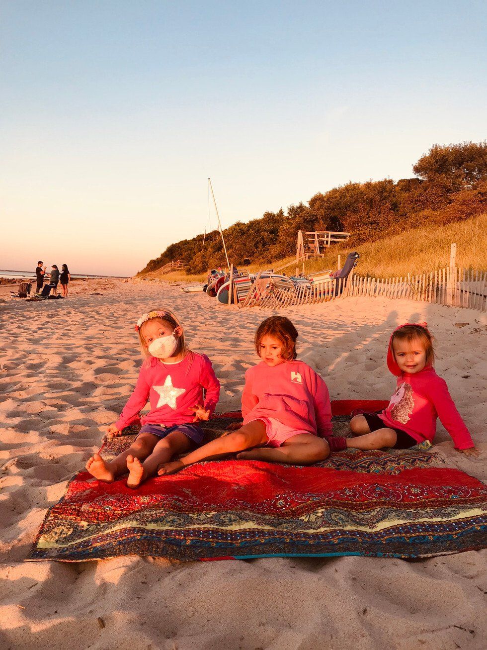 Cousins Watching Sunset, COVID Style