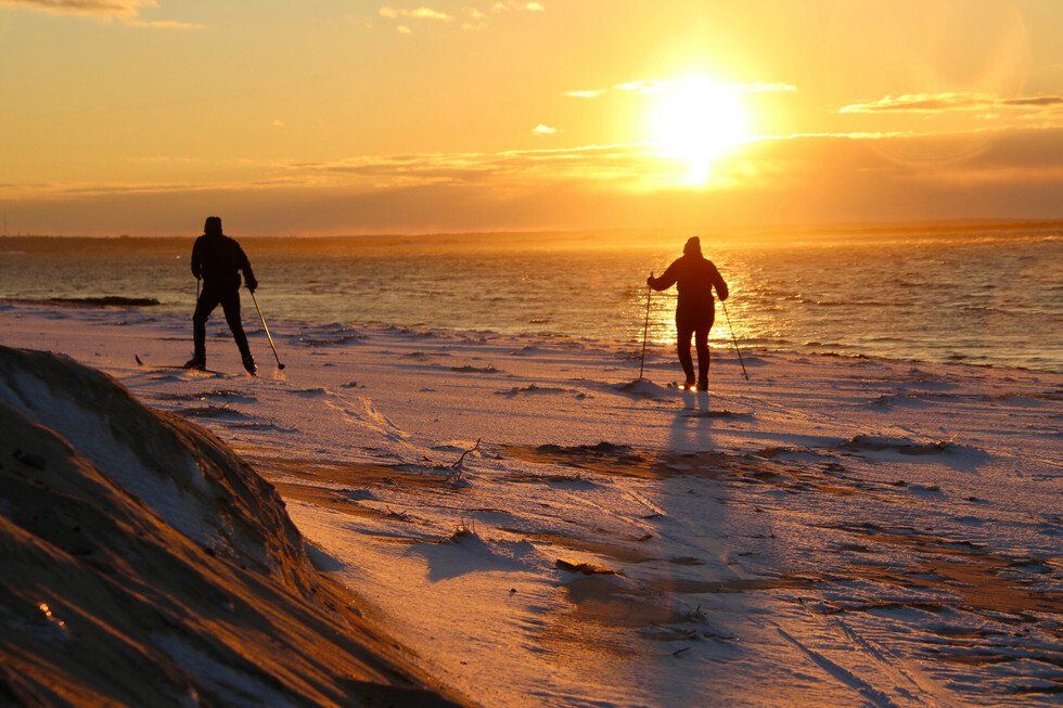 Cross Country Skiing on Mayflower Beach
