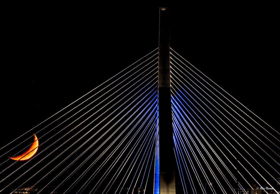 Kenneth Rowell_Zakim Bridge with Crescent Moon.jpg