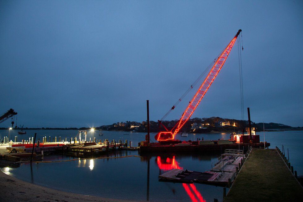 Stage Harbor Christmas Crane
