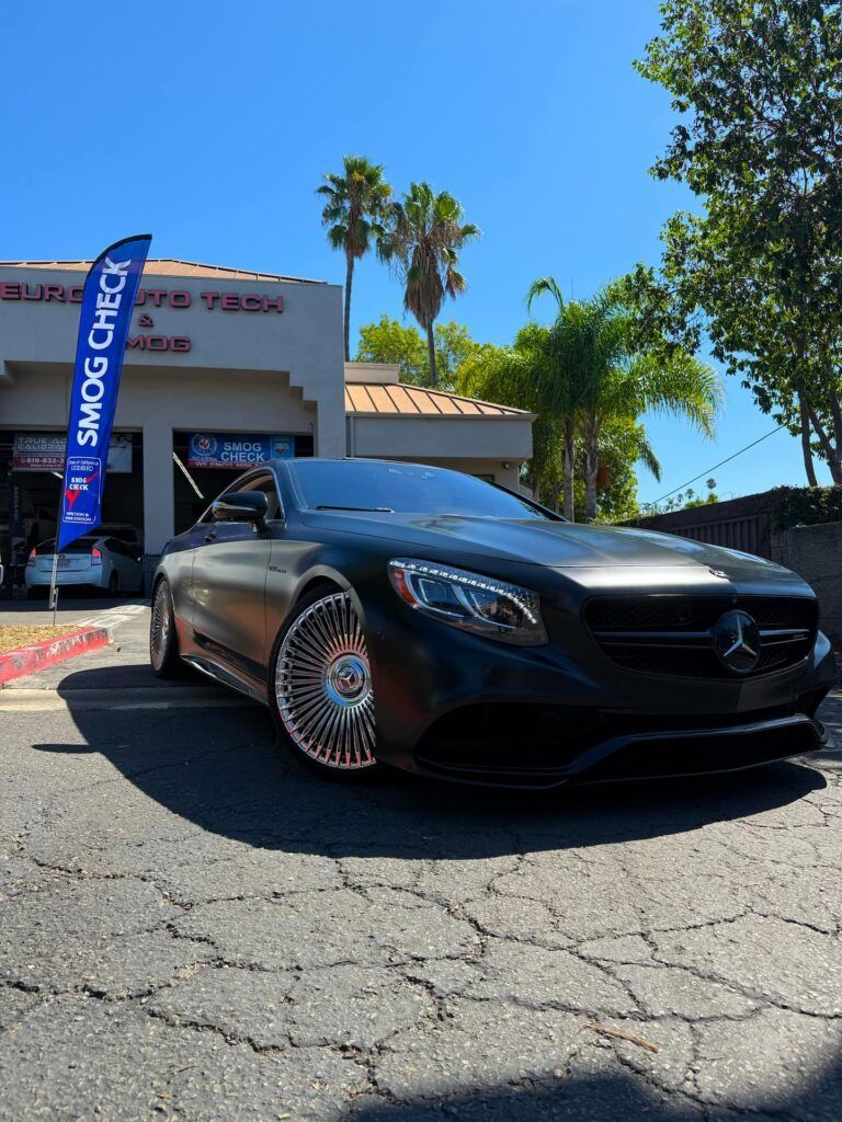 Black Mercedes-Benz S65 parked outside of our shop | Euro Auto Tech & Smog