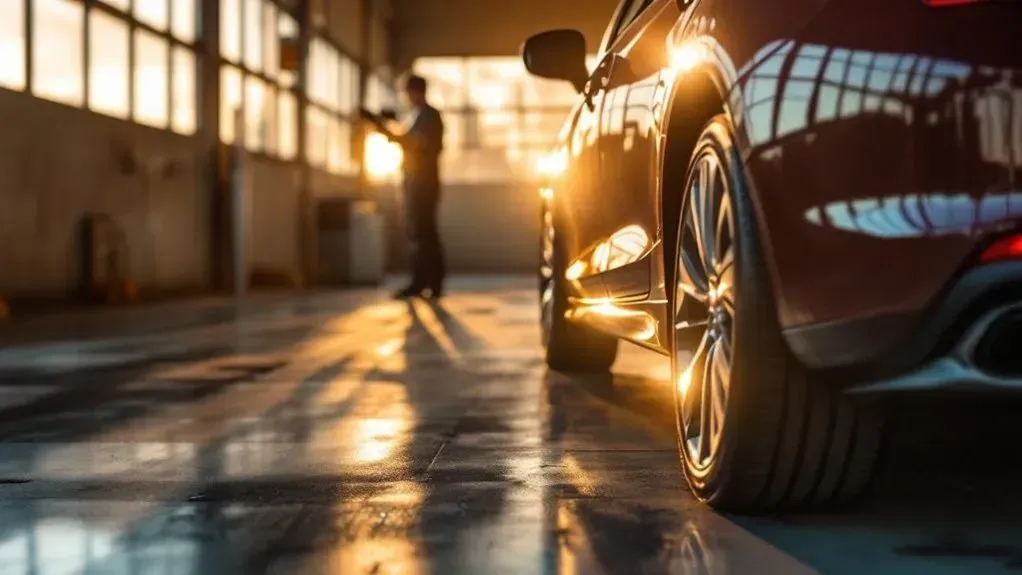 Vehicle inside of garage with technician performing diagnostics (AI-Generated) | Euro Auto Tech & Smog