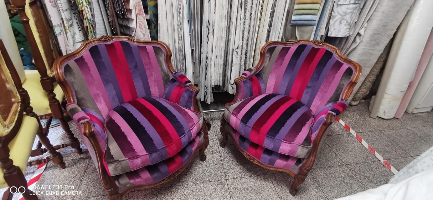 rifasciatura poltrone a righe