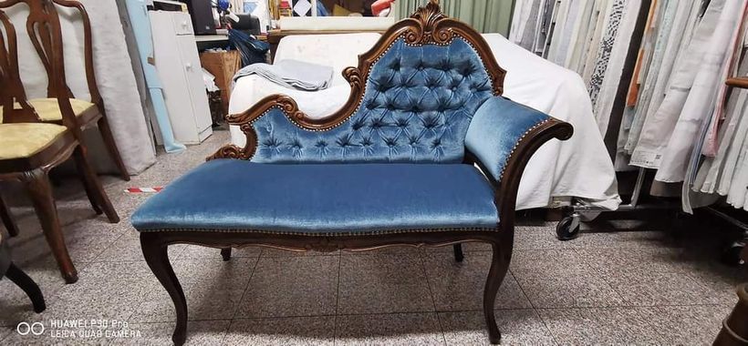 rifacimento fodera divano velluti blu