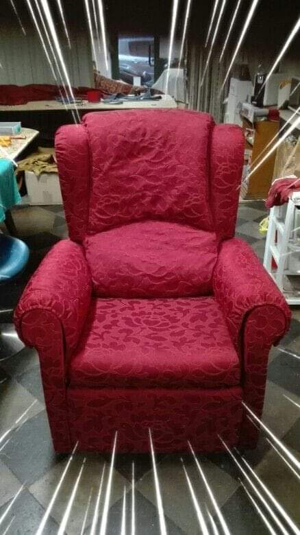 rifacimento fodera poltrona rossa