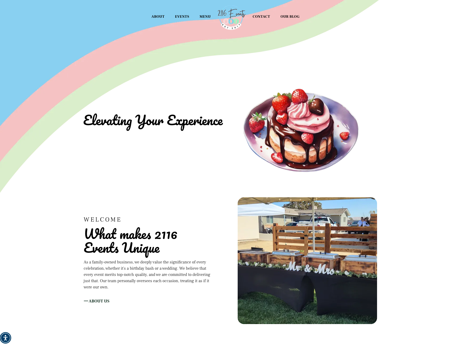Image of a live website