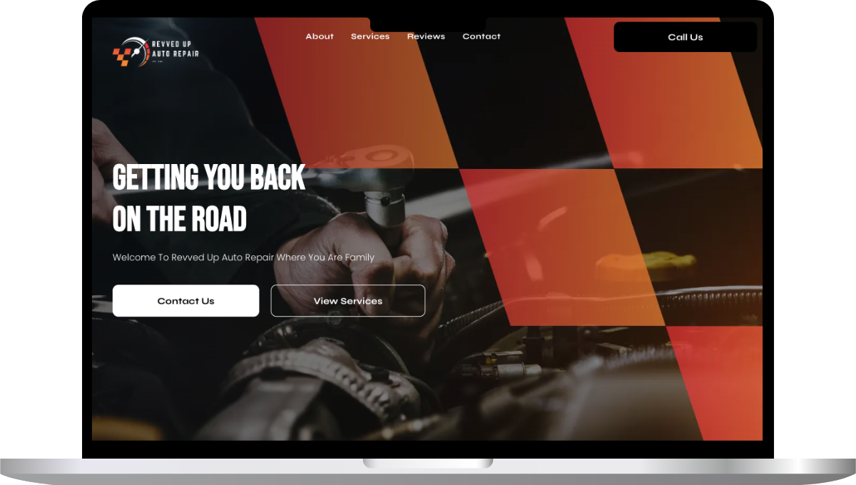 A laptop is open to a website that says getting you back on the road