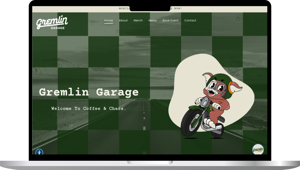 A laptop displaying an example website