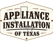 Logo for Appliance Installation of Texas, brown and tan with a map outline of Texas.