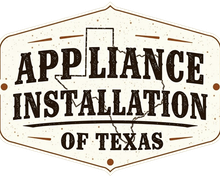 Logo for Appliance Installation of Texas, brown and tan with a map outline of Texas.