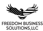 Black and white logo of an eagle with the American flag incorporated into its wings. Text reads 