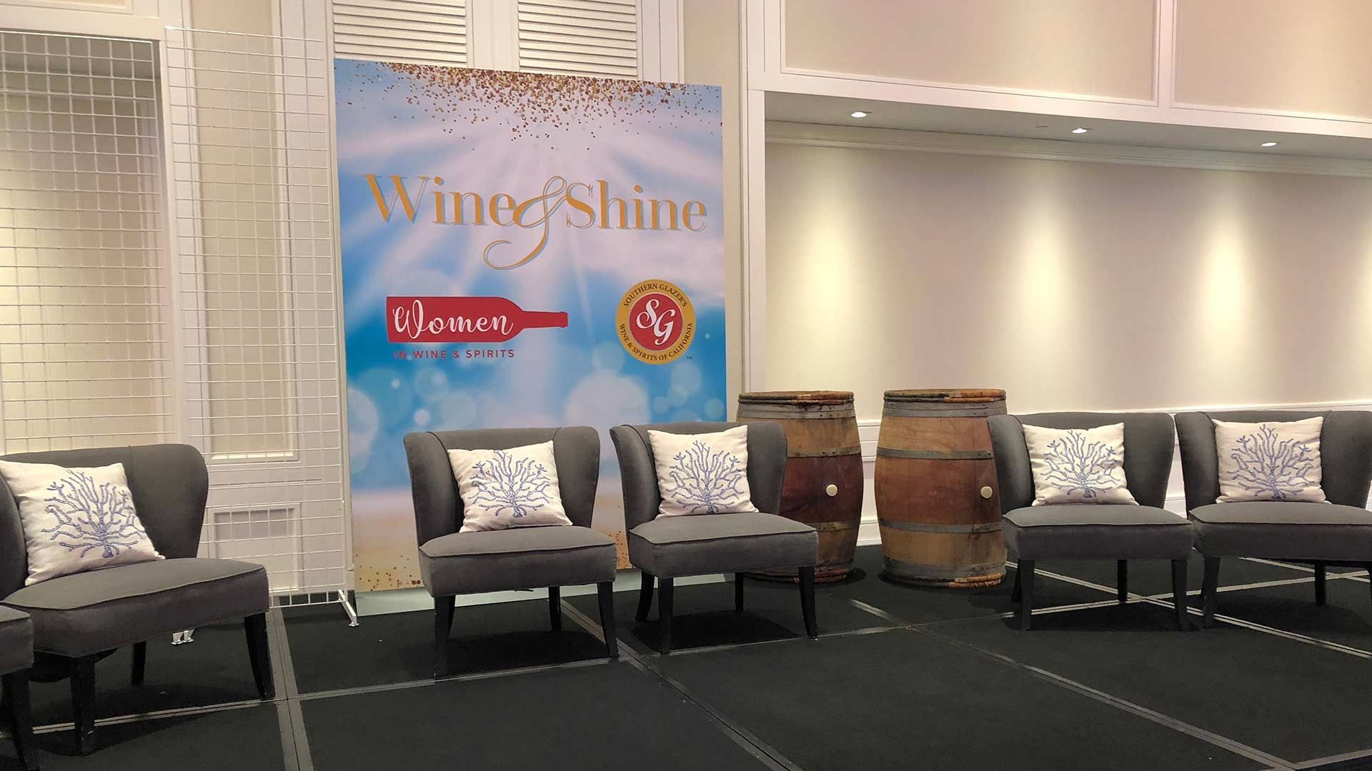 A stage setup with a 