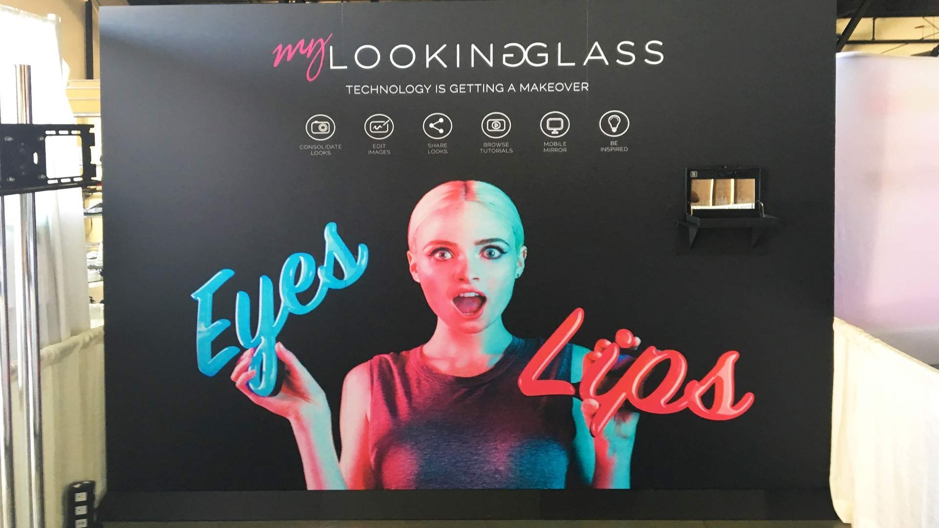 A black promotional display for 