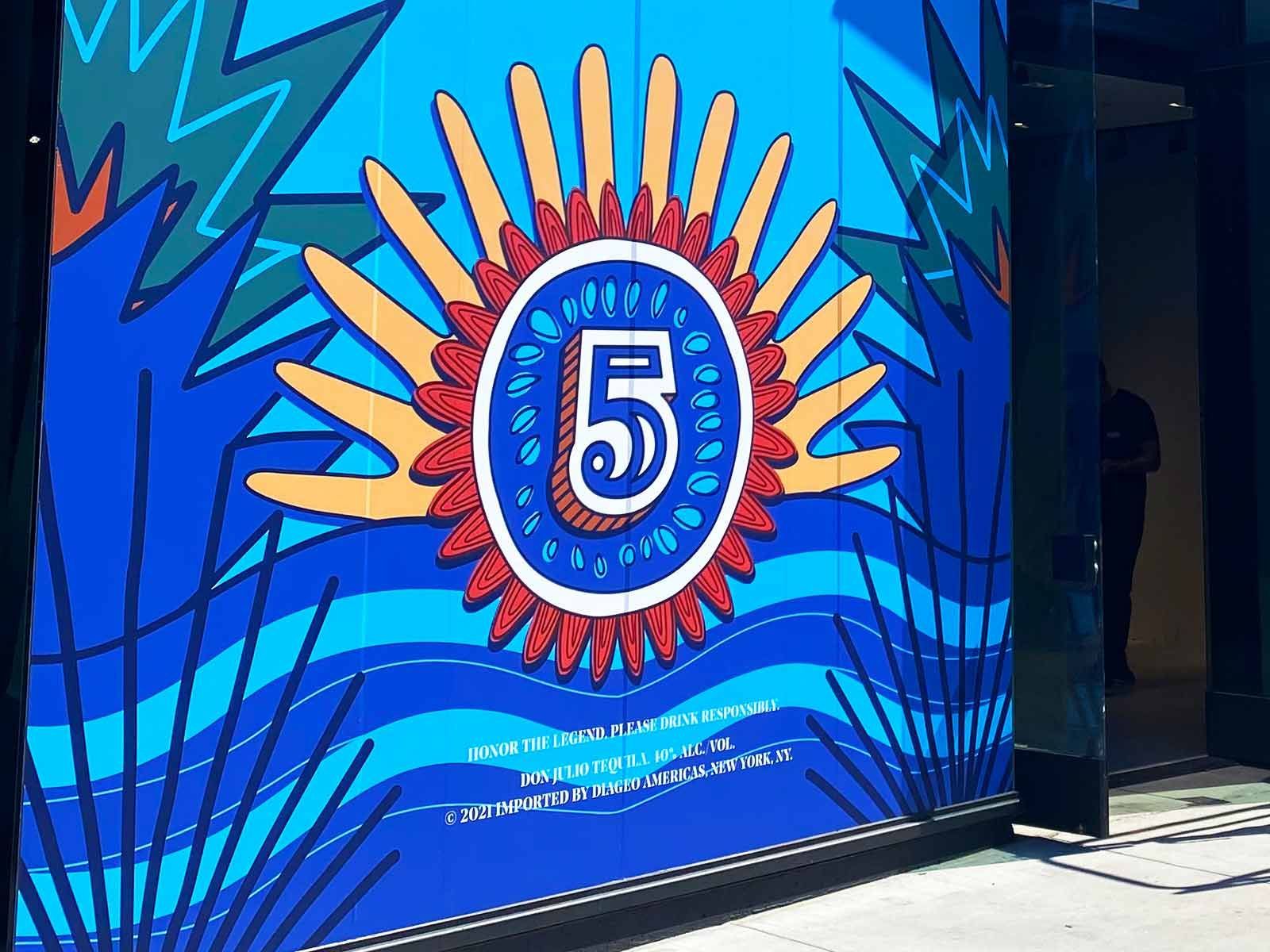 Window Graphics for NVE Experience Agency and Don Julio 41 outdoor window vinyl installations